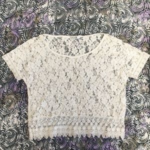 Forever 21 White Lace Top, Size L